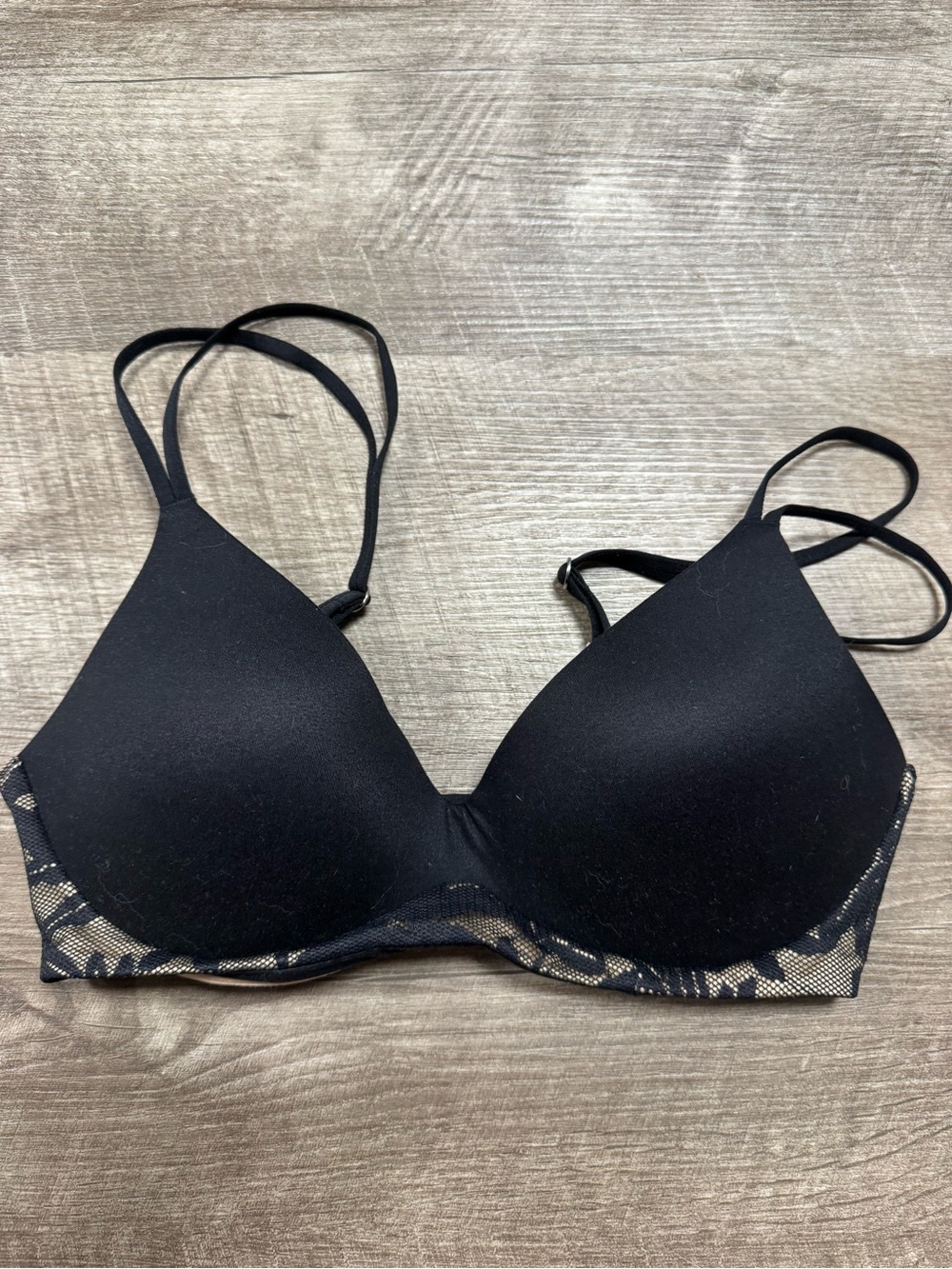 Aerie Real Sunnie Wireless Black Bra Size 34C